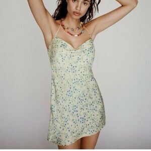 Zara yellow floral dress nwt